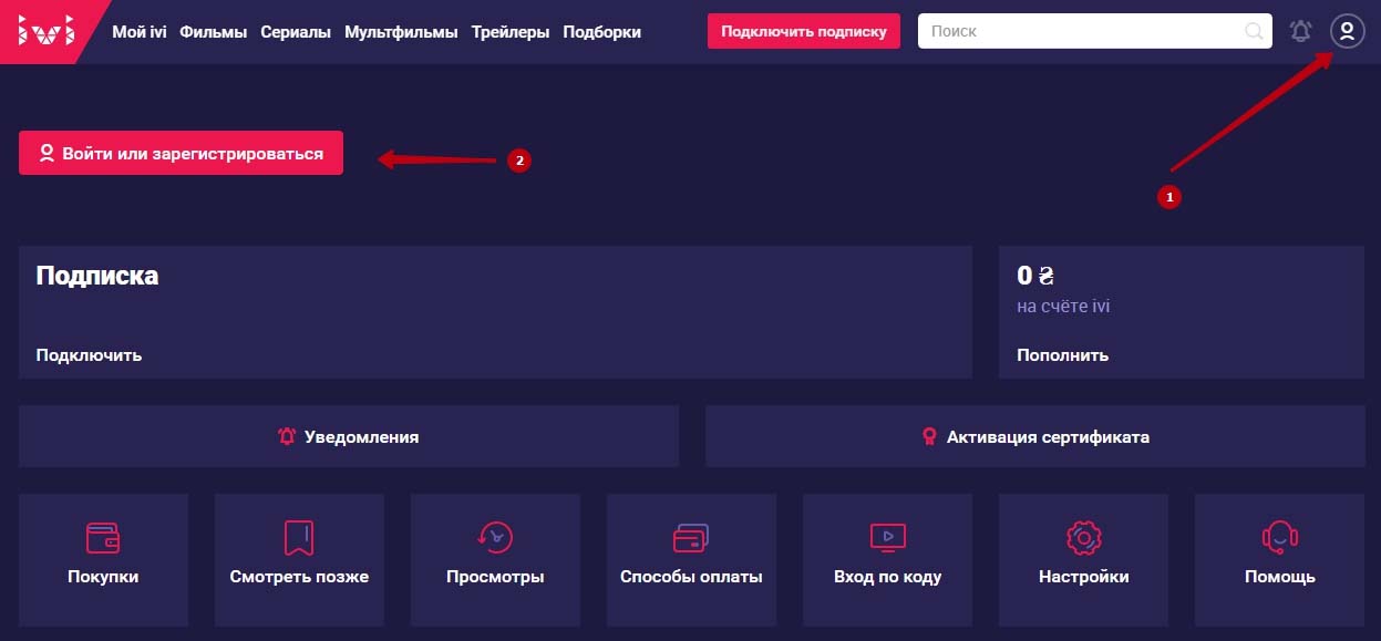 Регистрация и вход в личный кабинет IVI