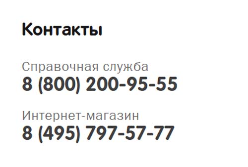 Контакты Перекресток