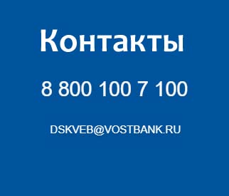Контакты банка Восточный