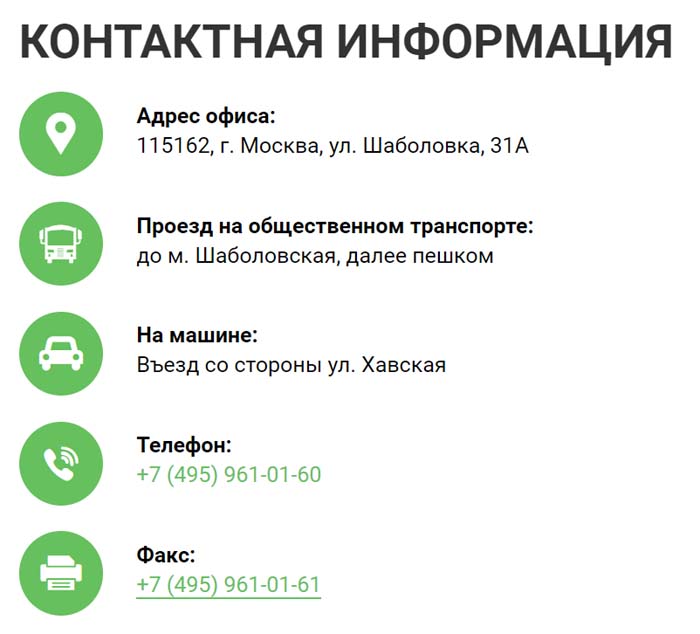 Контакты Леруа Мерлен