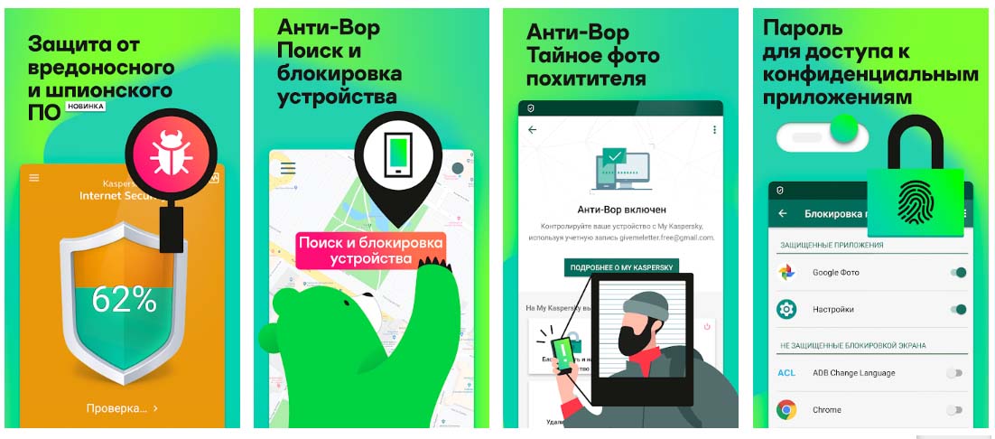 Приложение Kaspersky Internet Security, снимки экрана